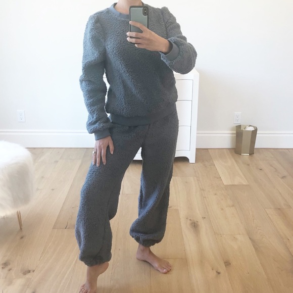 WHISTLER Blue Gray Sherpa Top & Pants Set - Picture 5 of 9